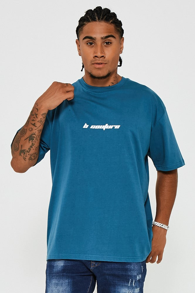 Bartley Oversized Cotton T-Shirt - Deep Blue