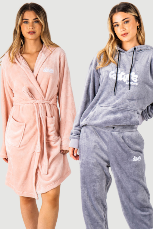 Grey and pink dressing gown outlet