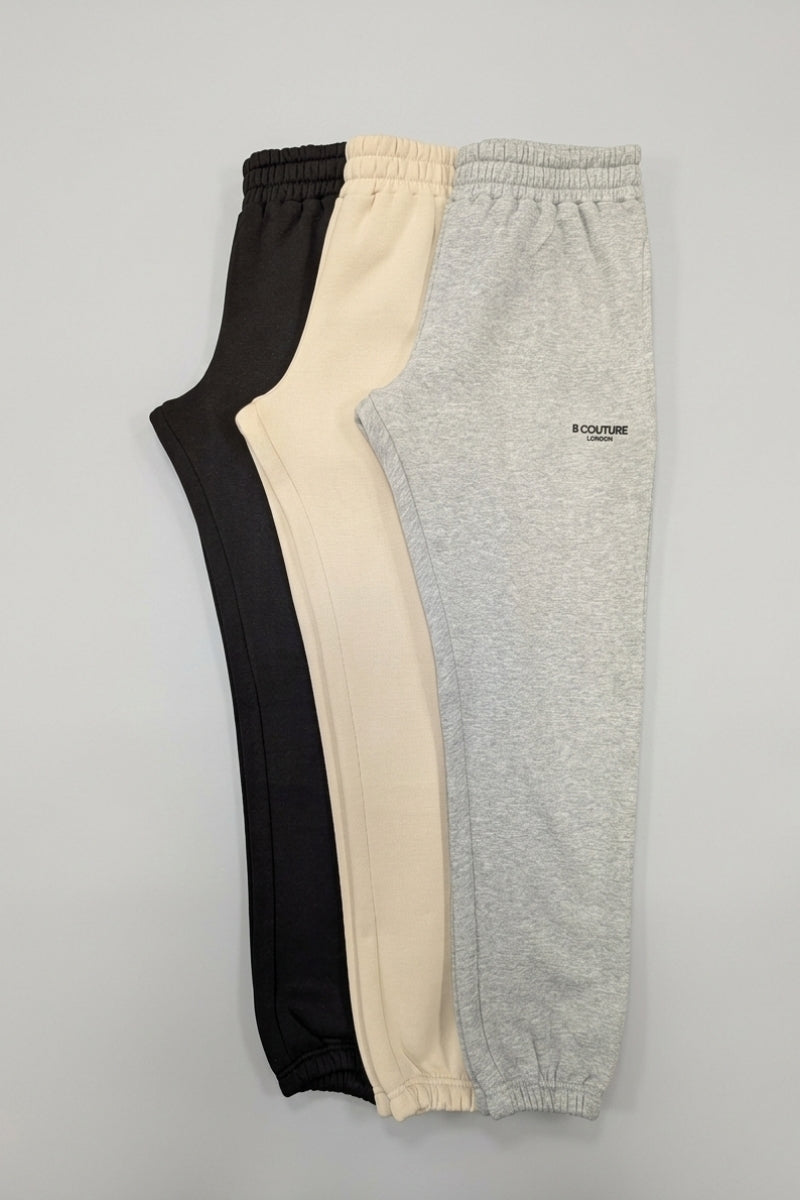 Melia 3-Pack Fleece Joggers - Black/Grey/Beige