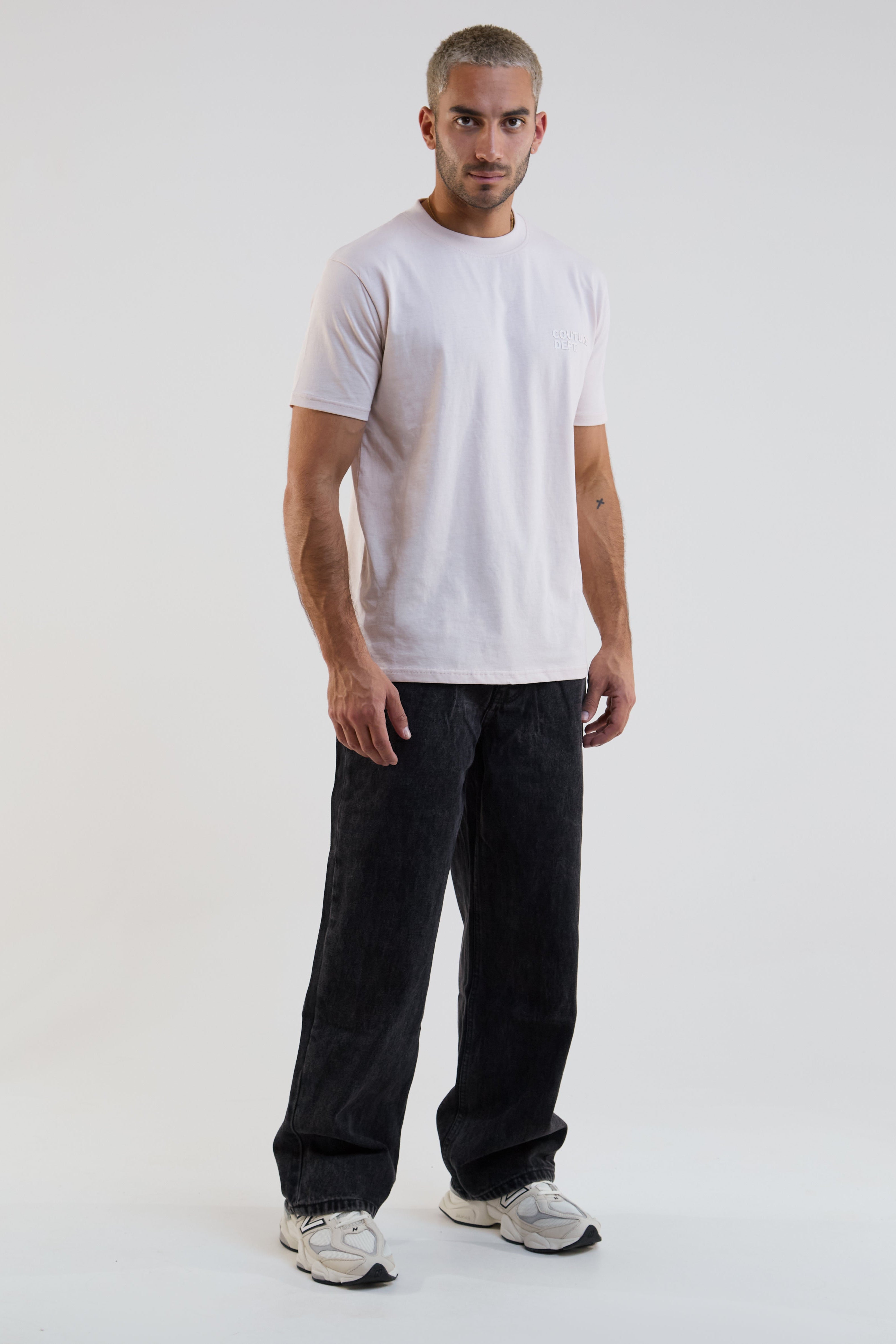 Mens Jeans Wide Leg Fit, Stretch Denim, In Black – B Couture