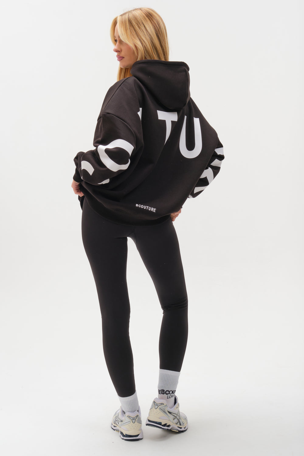 Womens Leggings & Black Hoodie Set, Oversized Fit – B Couture