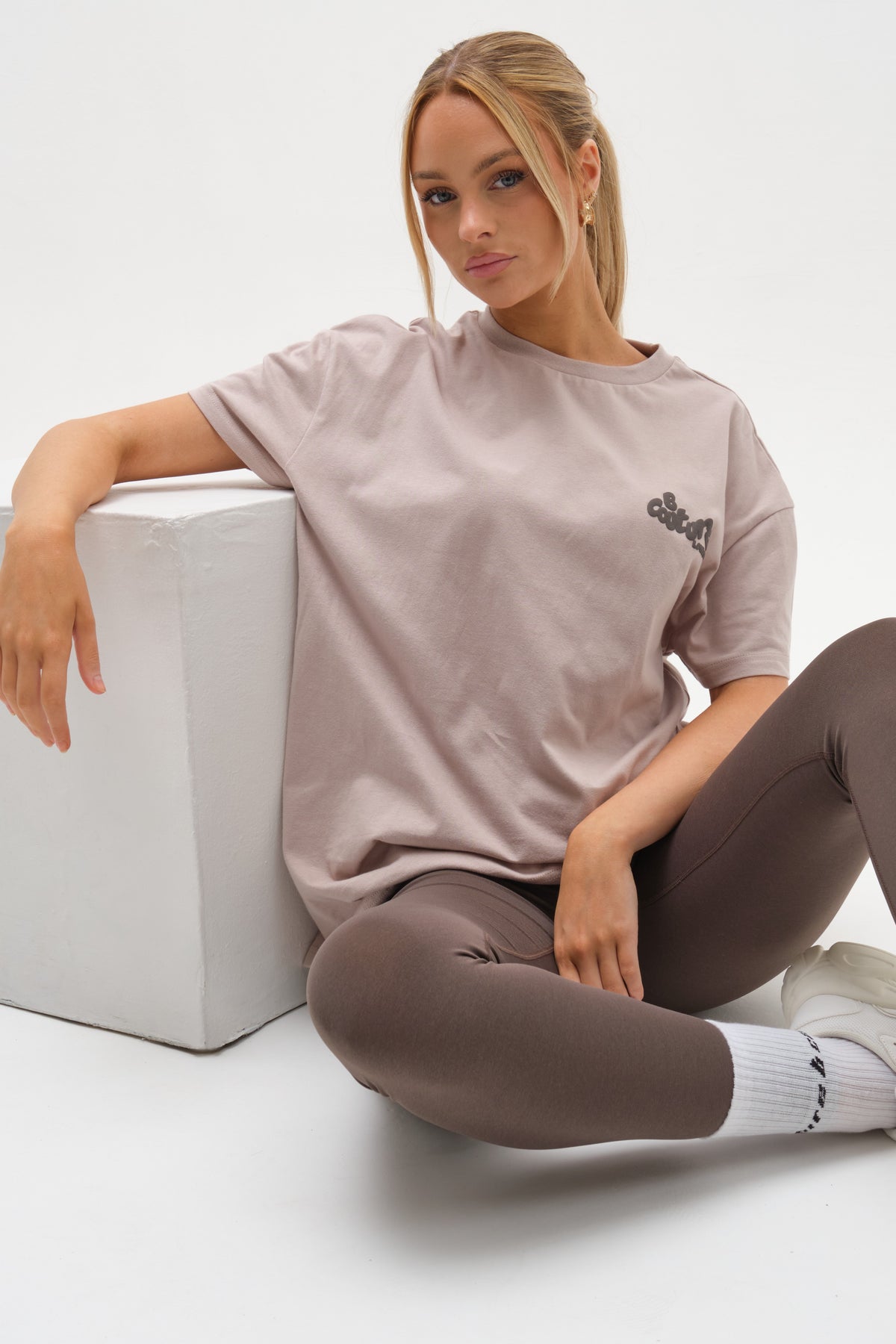 Windsor T-Shirt & Leggings Set - Mocha / Grey
