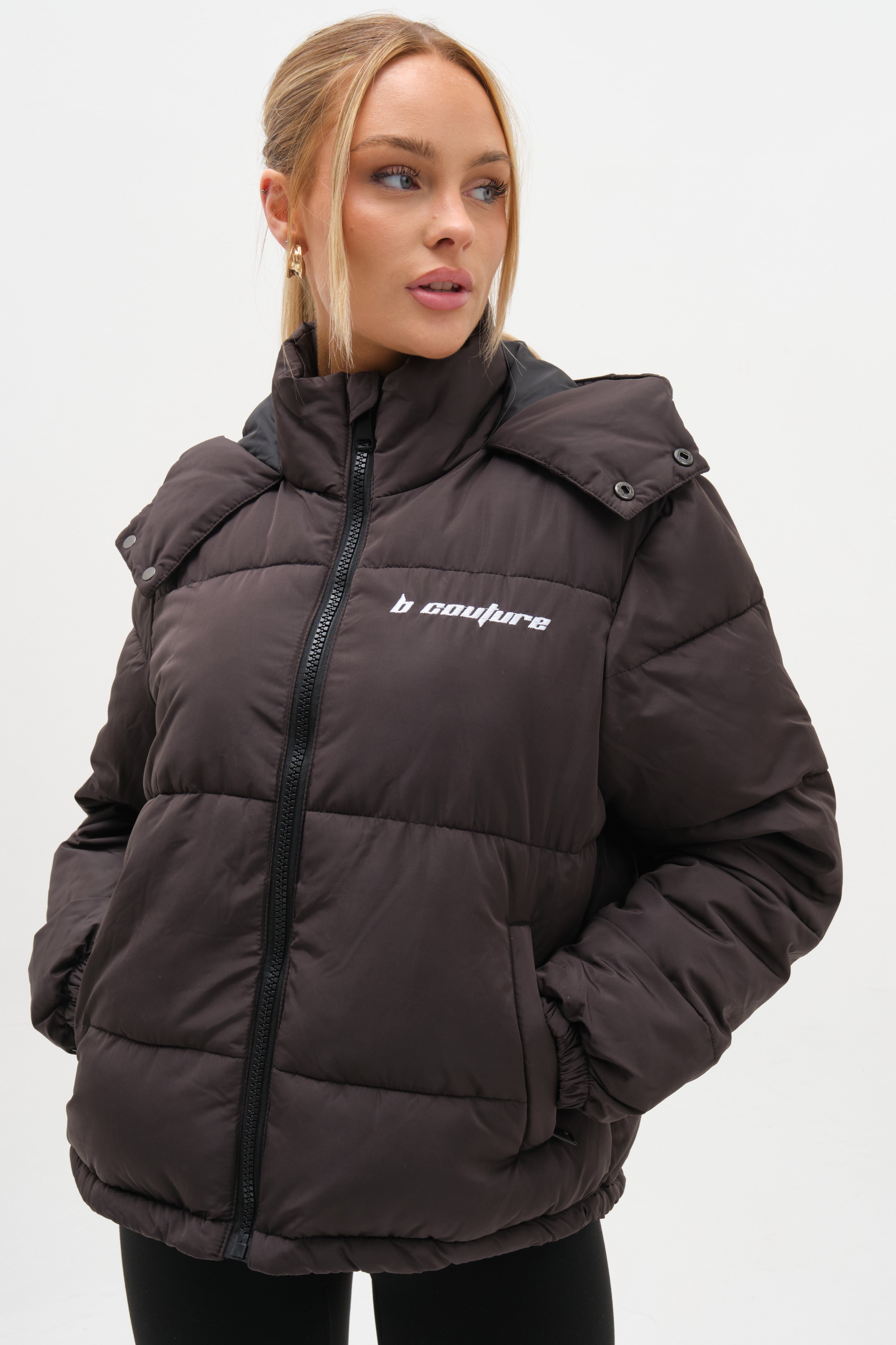 Womens Puffer Winter Casual Jacket, Hooded With Adjustable Womens Puffer Winter Casual Jacket, Hooded With Adjustable