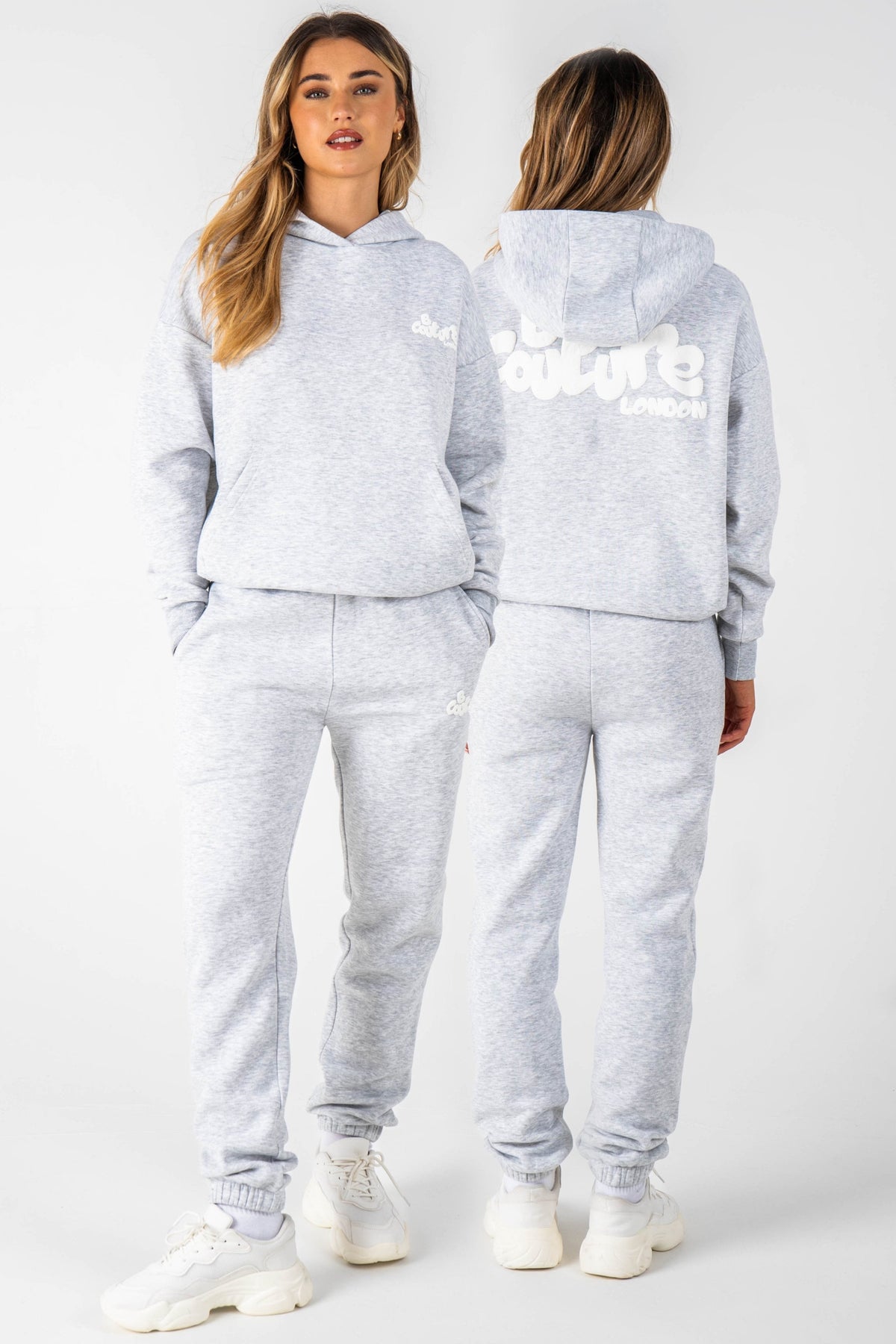 Tracksuit Female Hooded Zip Through Knitted Tracksuit Grey Womens