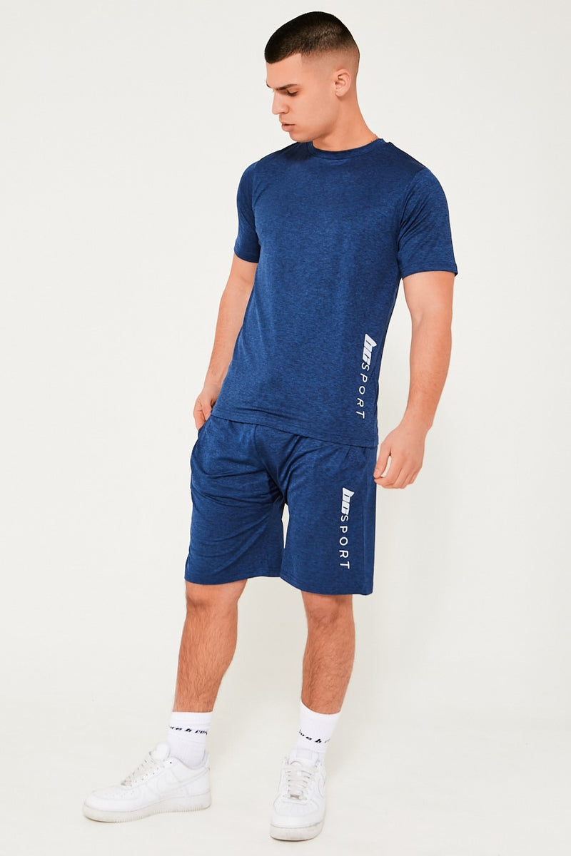Hopton Activewear T-Shirt & Short Set - Navy