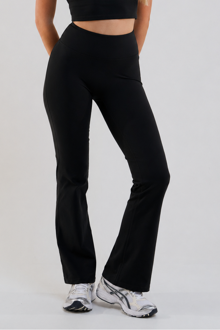 Kairo High-Waisted Flared Leggings - Black