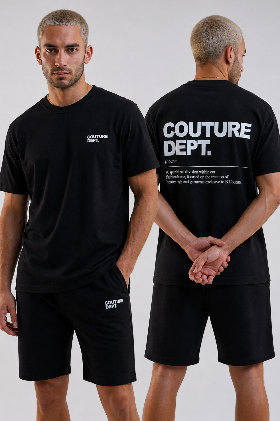 Newton Court Shorts & T-Shirt Set - Black