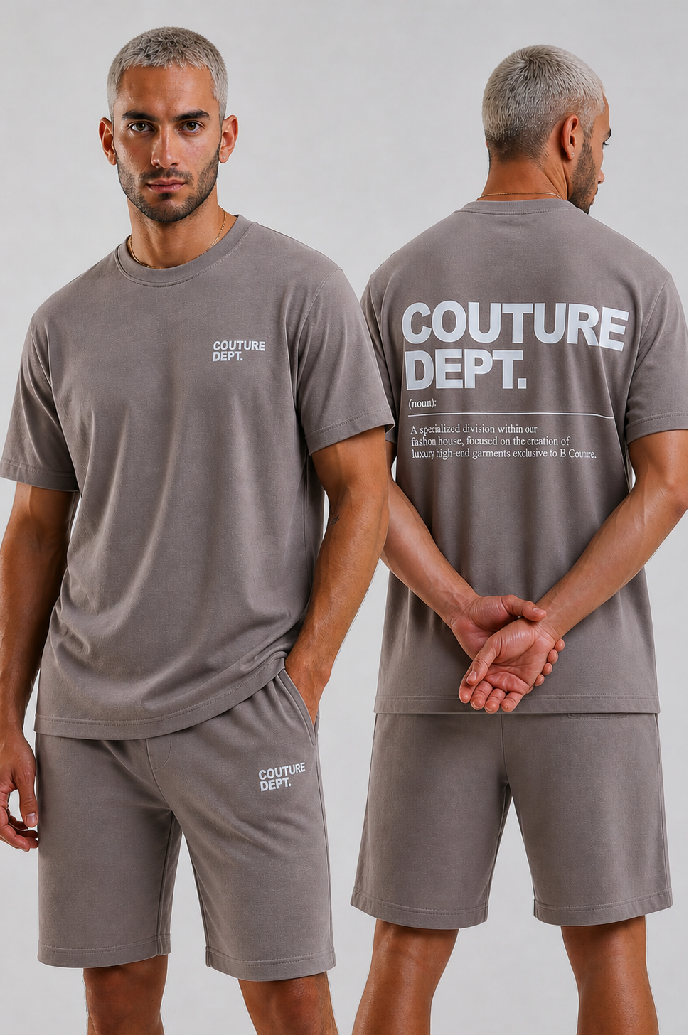 Newton Court Shorts & T-Shirt Set - Brown