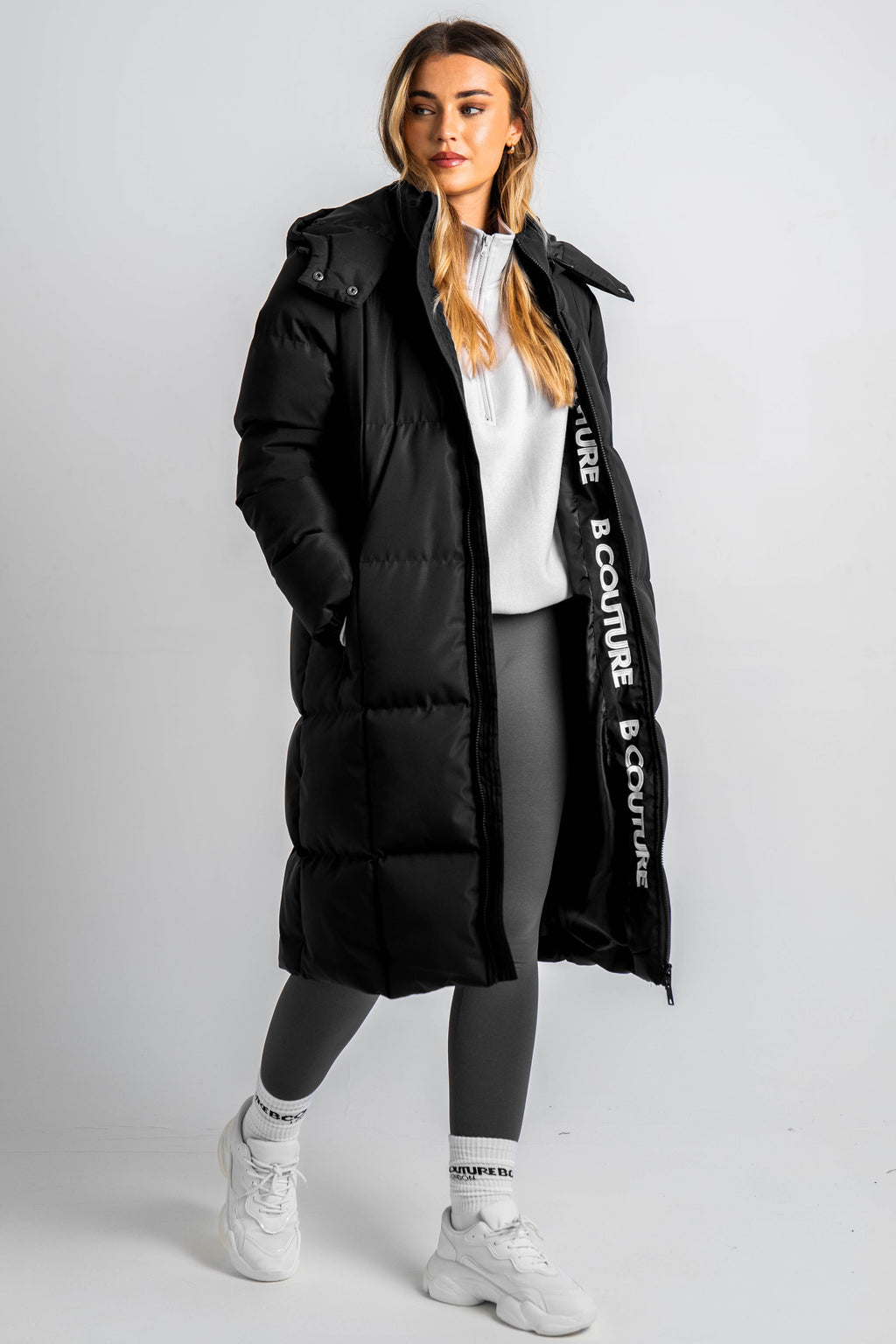 Invicta Leah Contemporary Stylish Coat Women Puffer Jacket Black