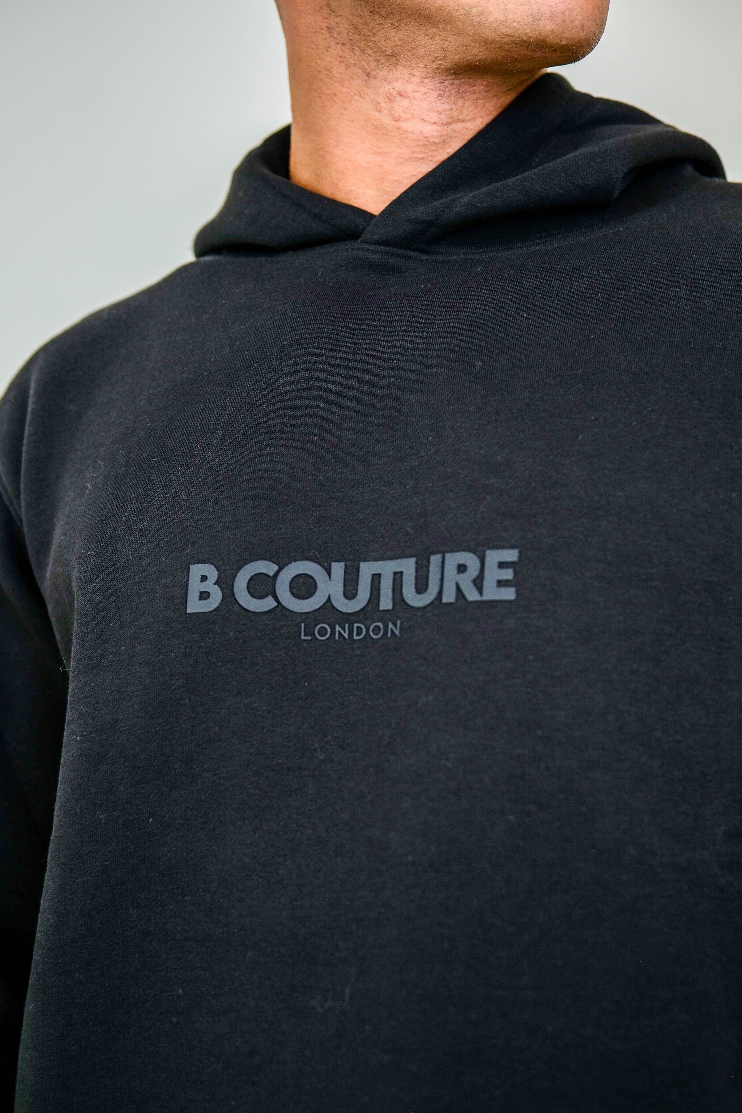 Mens Full Tracksuit Set, Fleece Hoodie & Cargo Joggers, In Black B