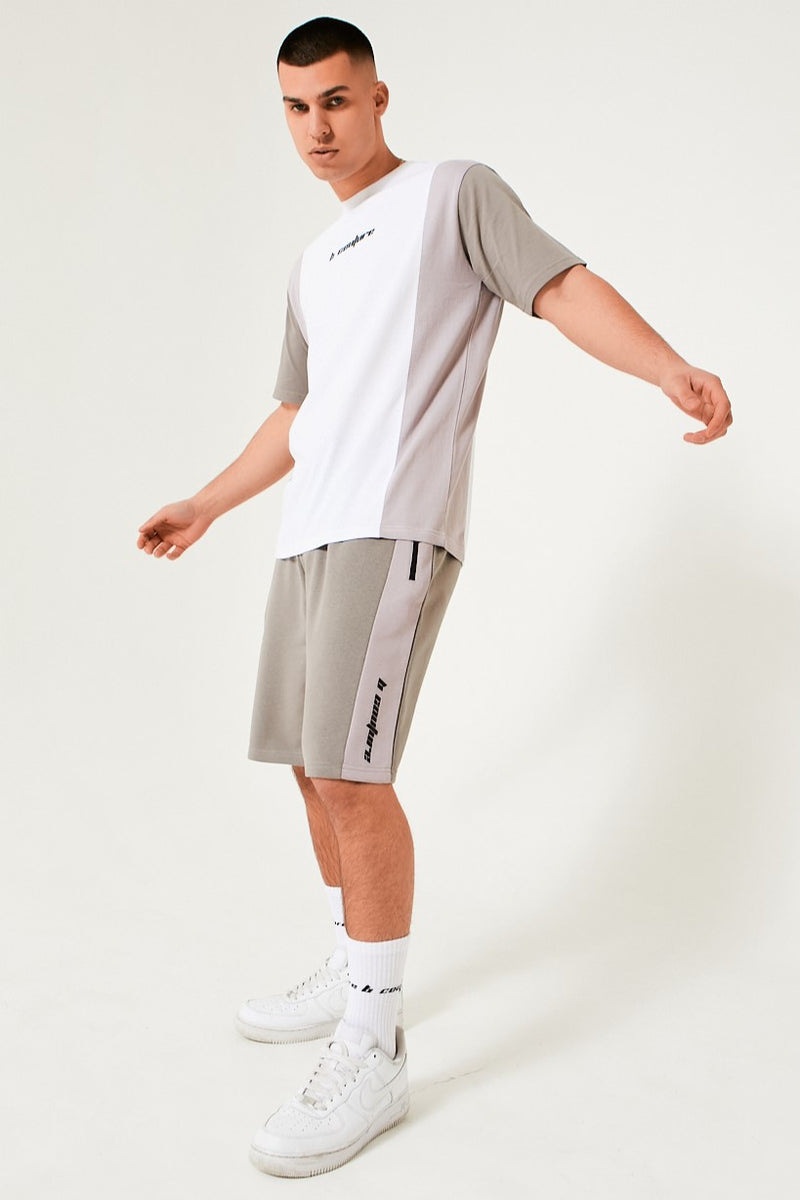 Park Way T-Shirt & Short Set - White / Grey