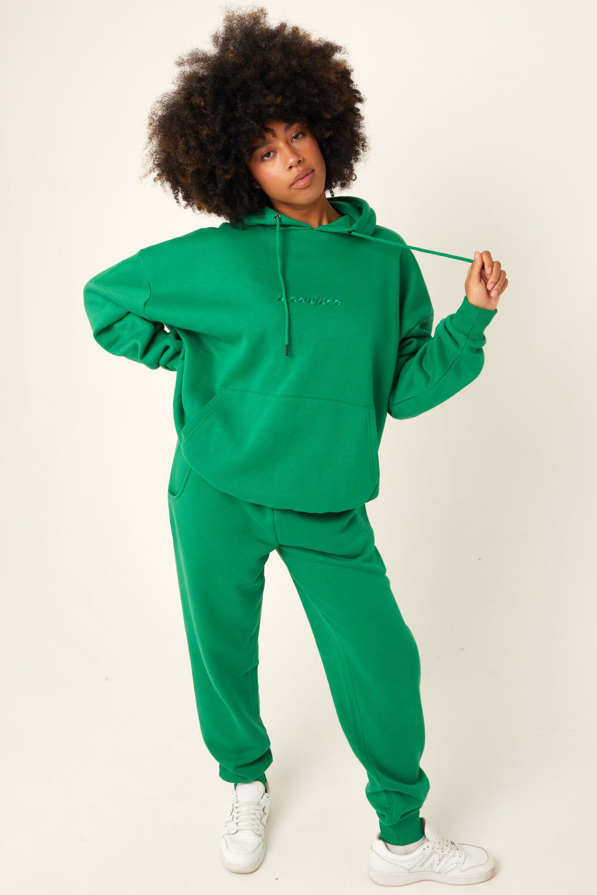 Essential Oversized Fleece Tracksuit Green