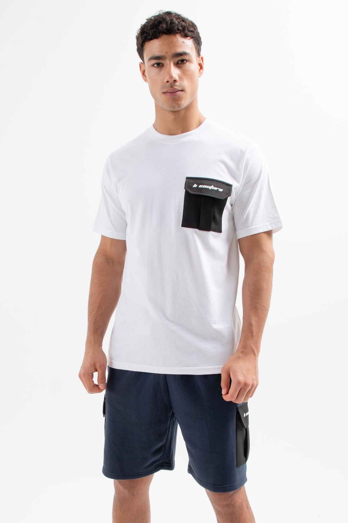 Petersham T-Shirt & Short Set - White/Navy