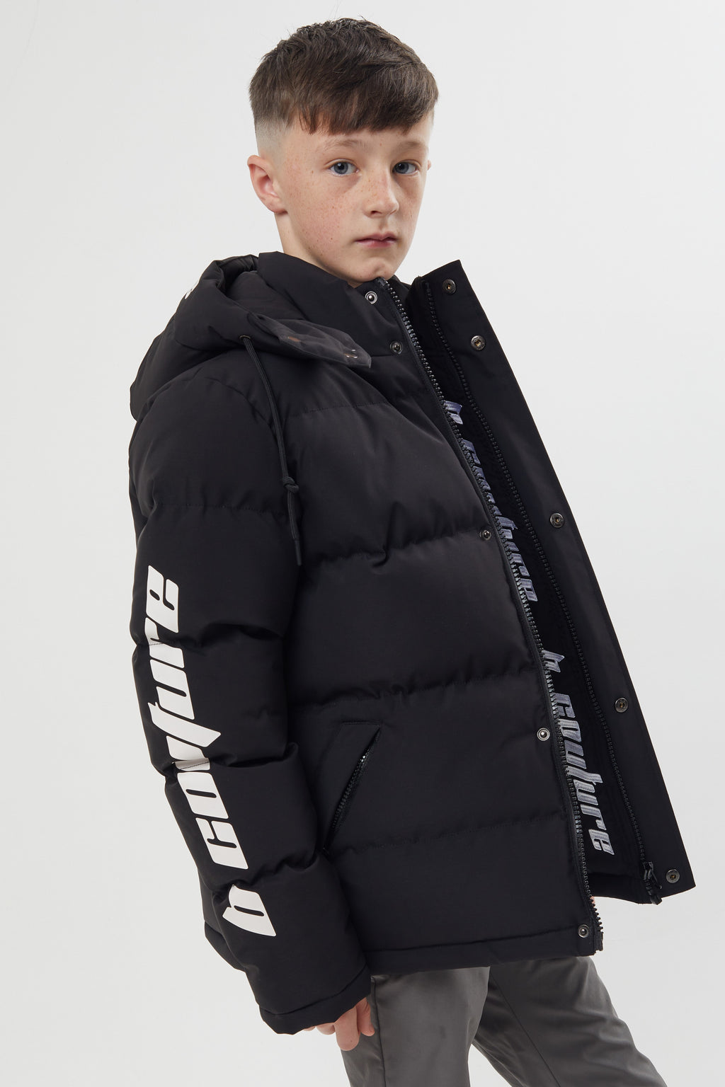 Boys Puffer Jacket With Detachable Hood, Winter Outerwear Casual, In ...