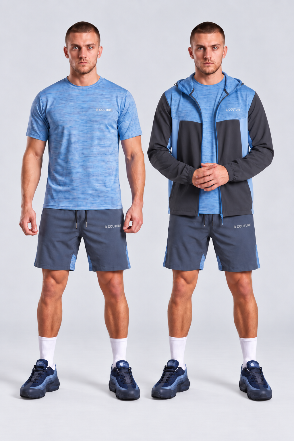 ProFabric Zip Jacket, Shorts & T-Shirt Set - Navy/Blue