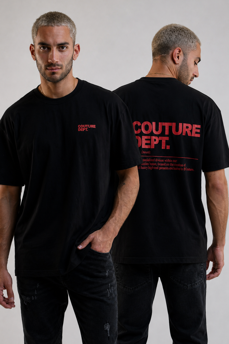 Refine Oversized Cotton T-Shirt - Black