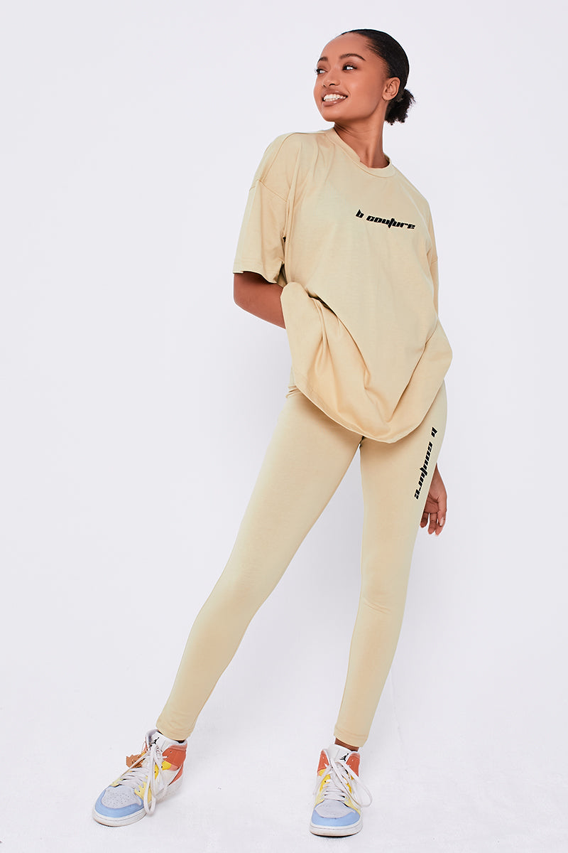 Seven Sisters T Shirt Leggings Set Olive