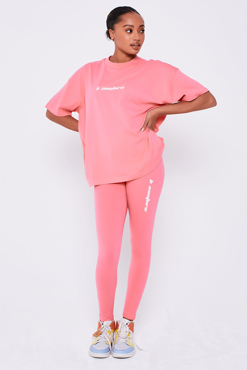 Seven Sisters T-Shirt & Leggings Set - Candy Pink