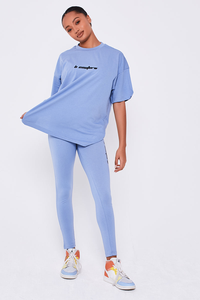 Womens Leggings & Oversized T-Shirt Co-ord Steel Blue Seven Sisters – B  Couture