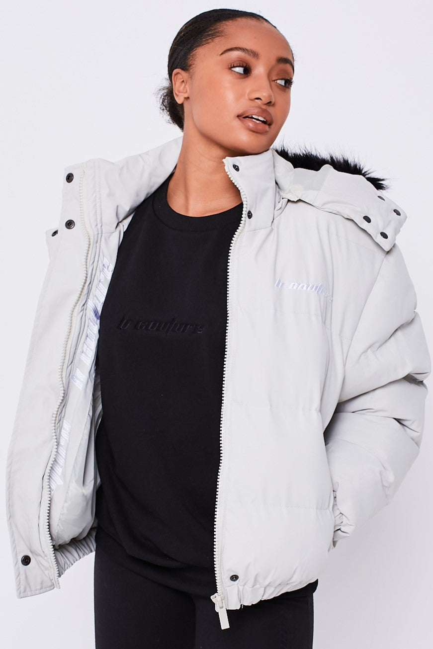 Bethnal Green Cropped Puffer Jacket - Stone