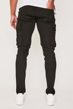 Deptford Bridge Skinny Stretch Painted Cargo Jeans - True Black
