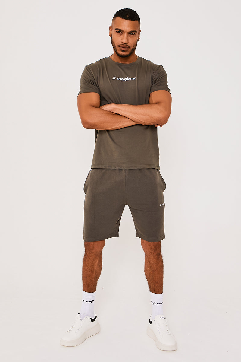 Temple T-Shirt & Short Set - Khaki