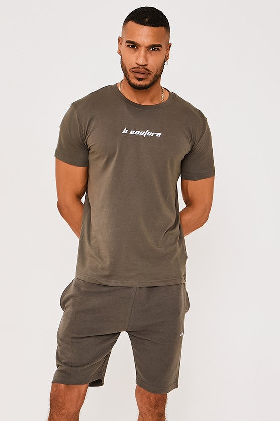 Temple T-Shirt & Short Set - Khaki