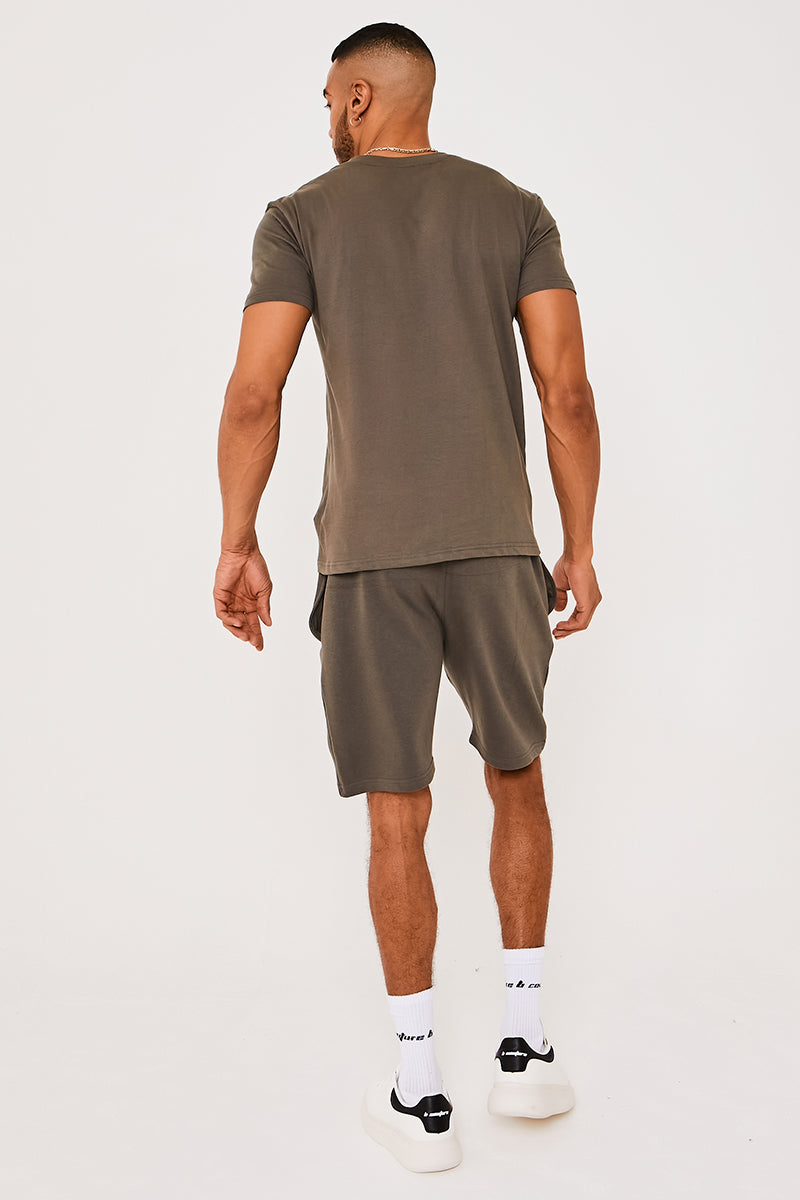 Temple T-Shirt & Short Set - Khaki