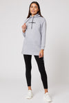 West Harrow Long Line Hoodie - Grey